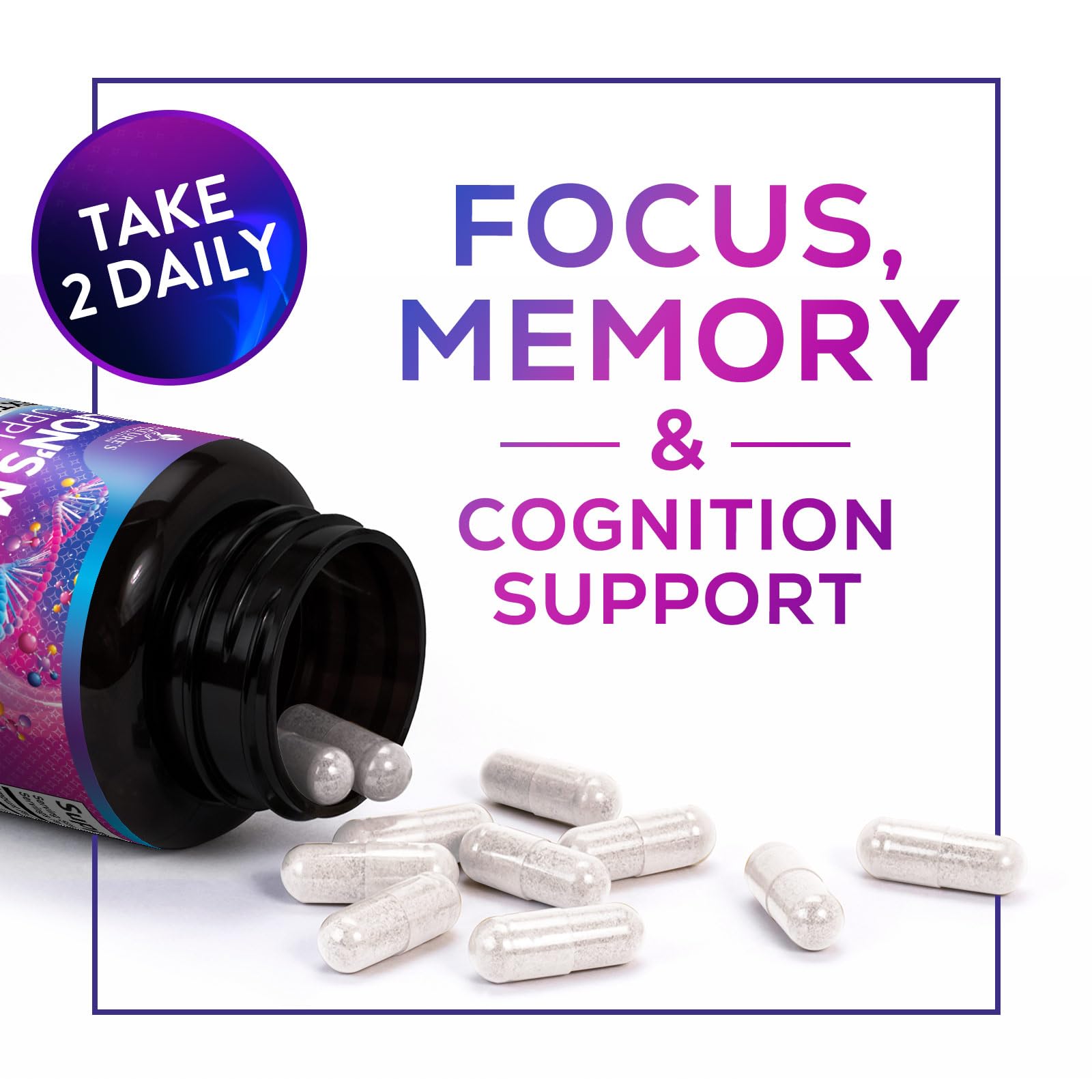 Lion's Mane Mushroom Supplement - Extra Strength Lions Mane Extract - Natural Memory & Focus Support - Brain & Immune Health Support - Vegan LionsMane Mushroom Powder - Bottled in USA - 120 Capsules — Amazon image 7