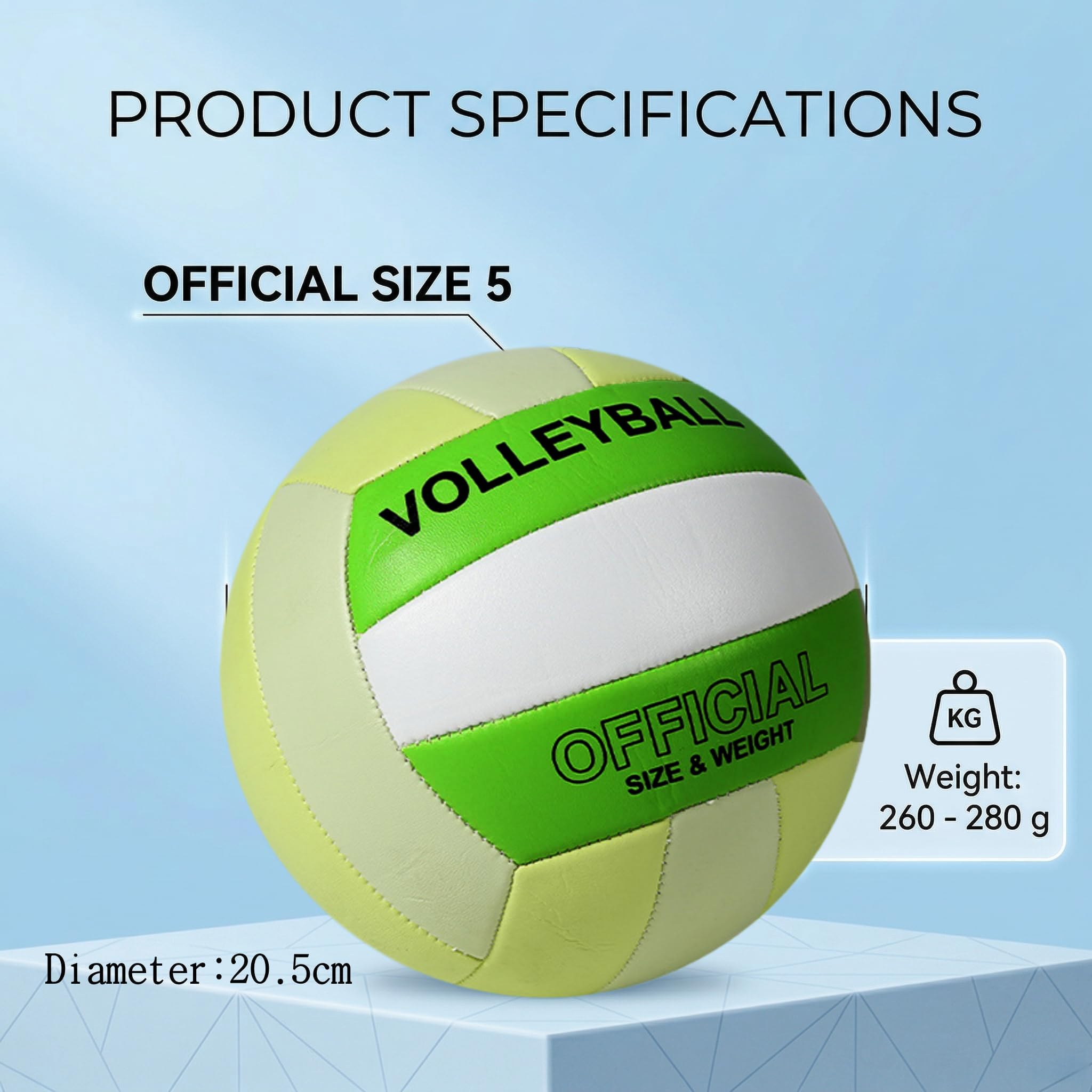 Pelota Voleibol Tacto Suave Voleibol De Playa con Bomba, Aguja De Aire Y Bolsa De Red (Hierba Verde)