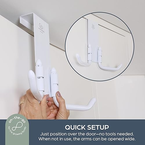 Miniatura 5 de Dreambaby StrollAway - Percha para cochecito de bebé, organizador de gancho de metal resistente con capacidad de carga de 50 libras