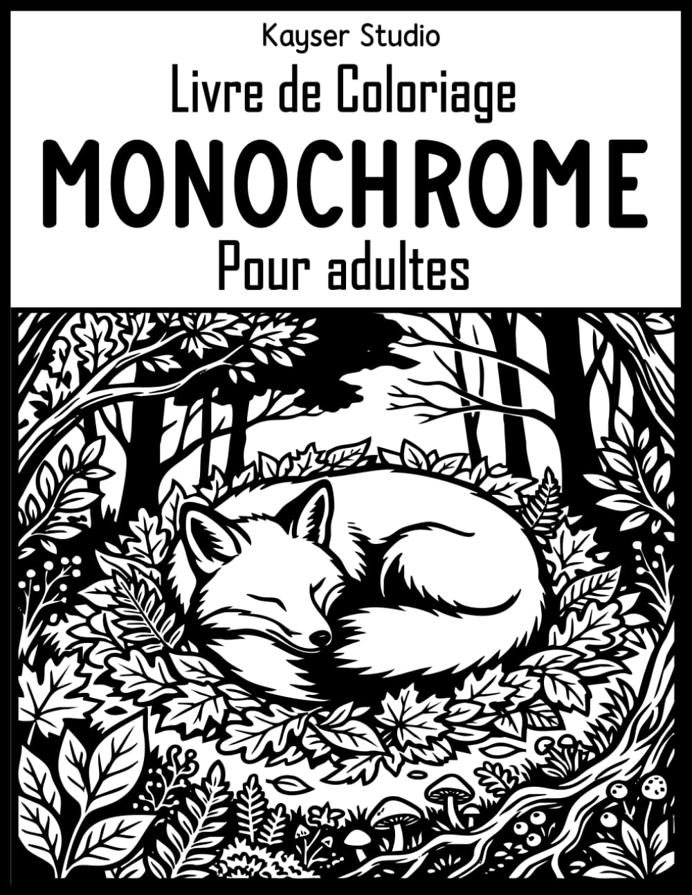 Livre de Coloriage Monochrome Pour adultes: Livre de coloriage monochrome avec 50 scènes relaxantes de nature, animaux et maisons cosy à colorier avec une seule couleur
