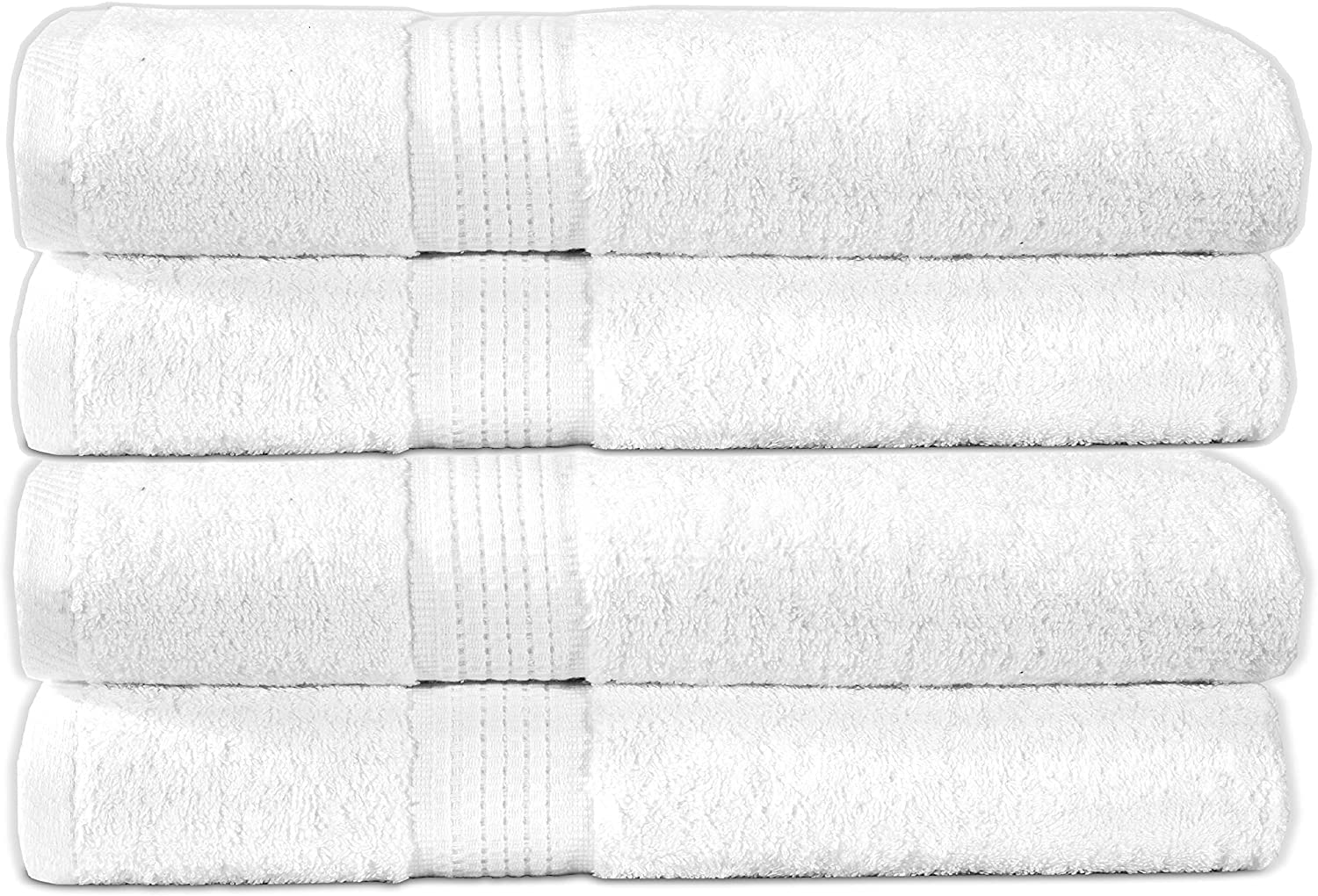 Bamu Premium Hand Towels, 500 GSM 100% Ring Spun Cotton Towel Set, 50 X 100 CM Highly Absorbent Quick Dry Bath Room Accessory Set (4 Piece Hand Towel, White) — image 1