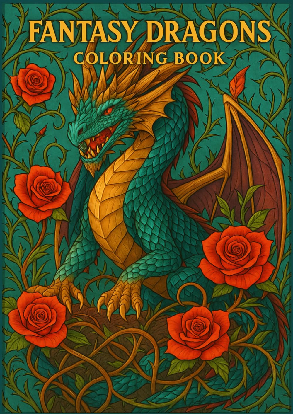 Fantasy dragons: coloring book for adult