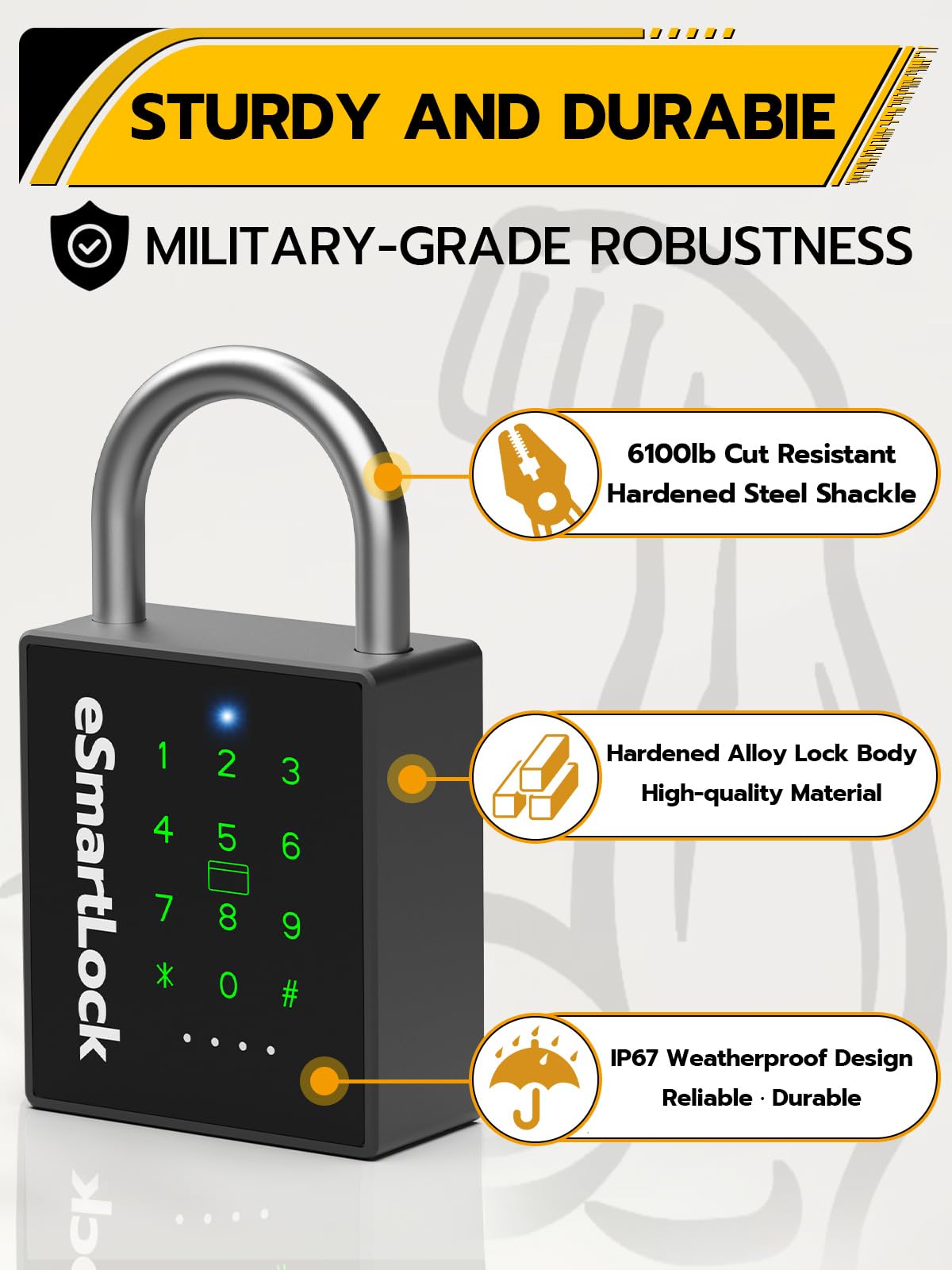 Anweller Heavy Duty Smart Padlock, Bluetooth Combination Padlock with Code and RFID - Image 3