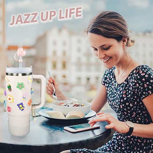 Miniatura 24 de Stanley Cup - Juego de accesorios que incluye 6 tapones de silicona a prueba de derrames, 2 tapas de popote para popotes de 0.39 a 0.39 pulgadas, 1