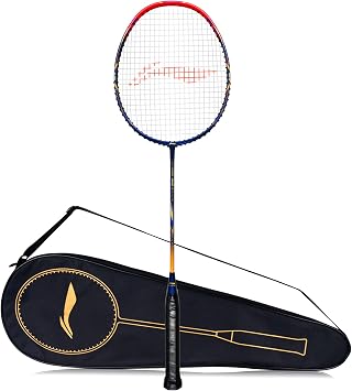 Li-Ning Badminton Racket G-Force 3600 Superlite Carbon Fibre Strung Dark Grey, Gold, G4 - 4 1/2 inches