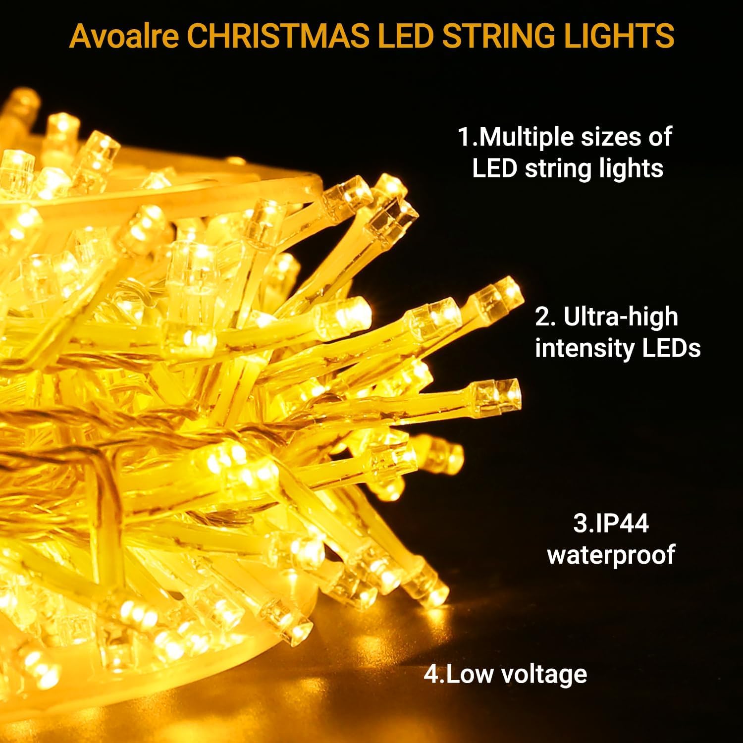 Avoalre Luci Natale 500LED 100M, Catena Luminosa 8 Modalità Impermeabile IP44 LED Luci LED Decorative per Interno/Esterno Albero di Natale Festa Nozze Compleanno Natale, Bianco Caldo
