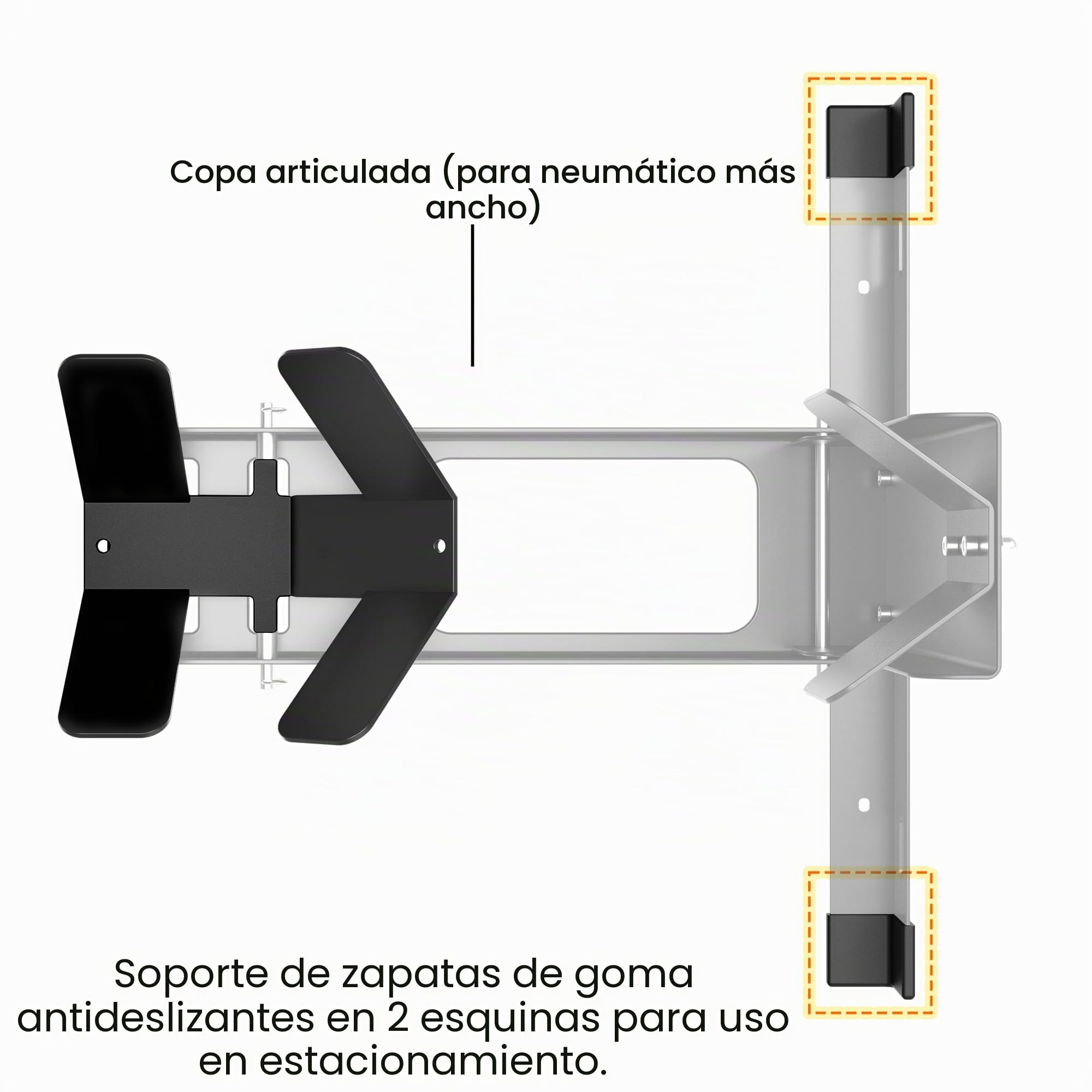 GRAND PITSTOP Calzo de rueda universal para Crusier, deportes y motos de cross, resistente capacidad de carga de 2000 libras, soporte de motocicleta para remolque, completamente ajustable, desmontable