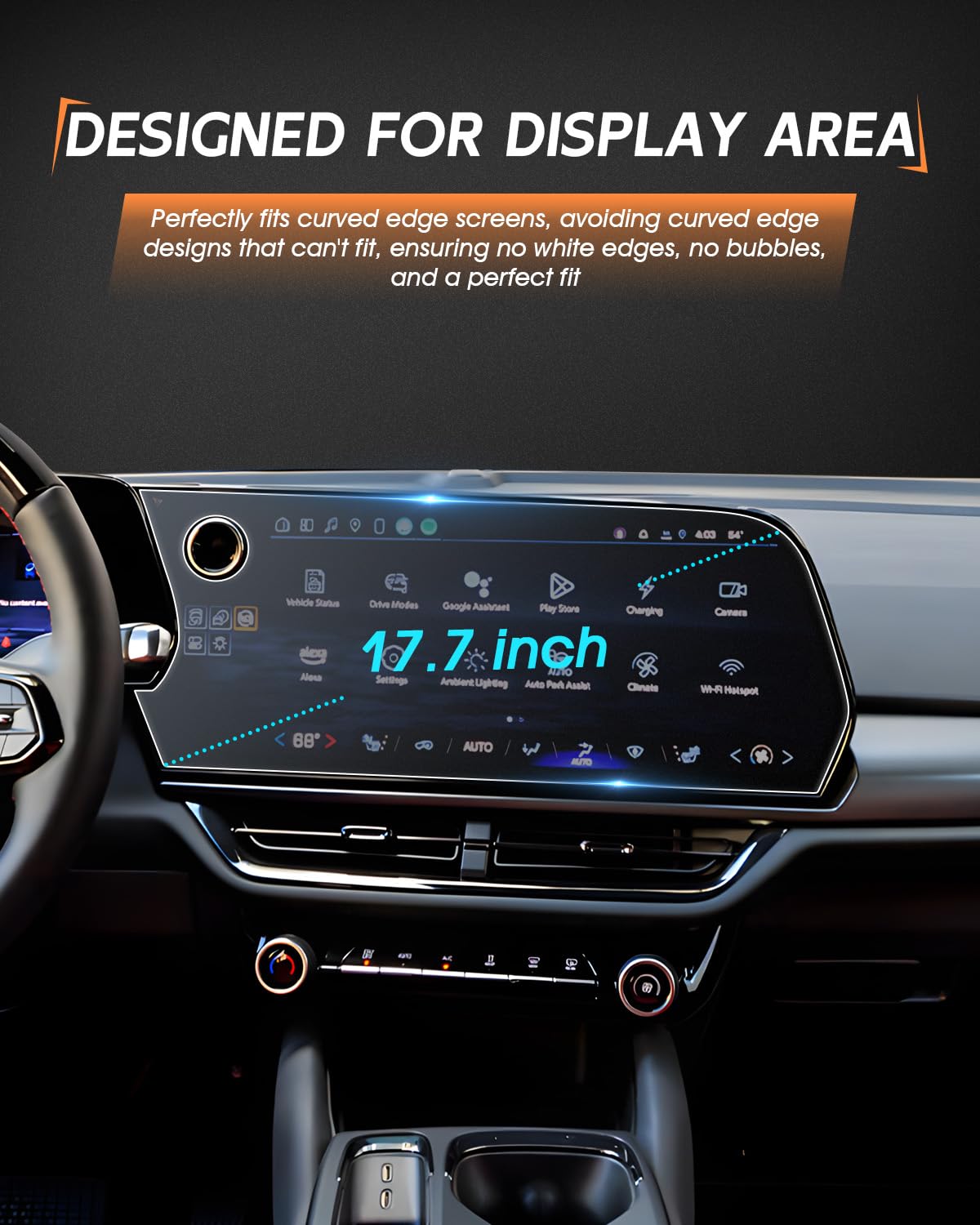 CDEFG Pellicola protettiva opaca antiriflesso per Chevrolet Equinox EV 2024 2025 2026, touchscreen da 17,7 pollici, per accessori Chevy Equinox EV (LT, RS) in vetro temperato opaco