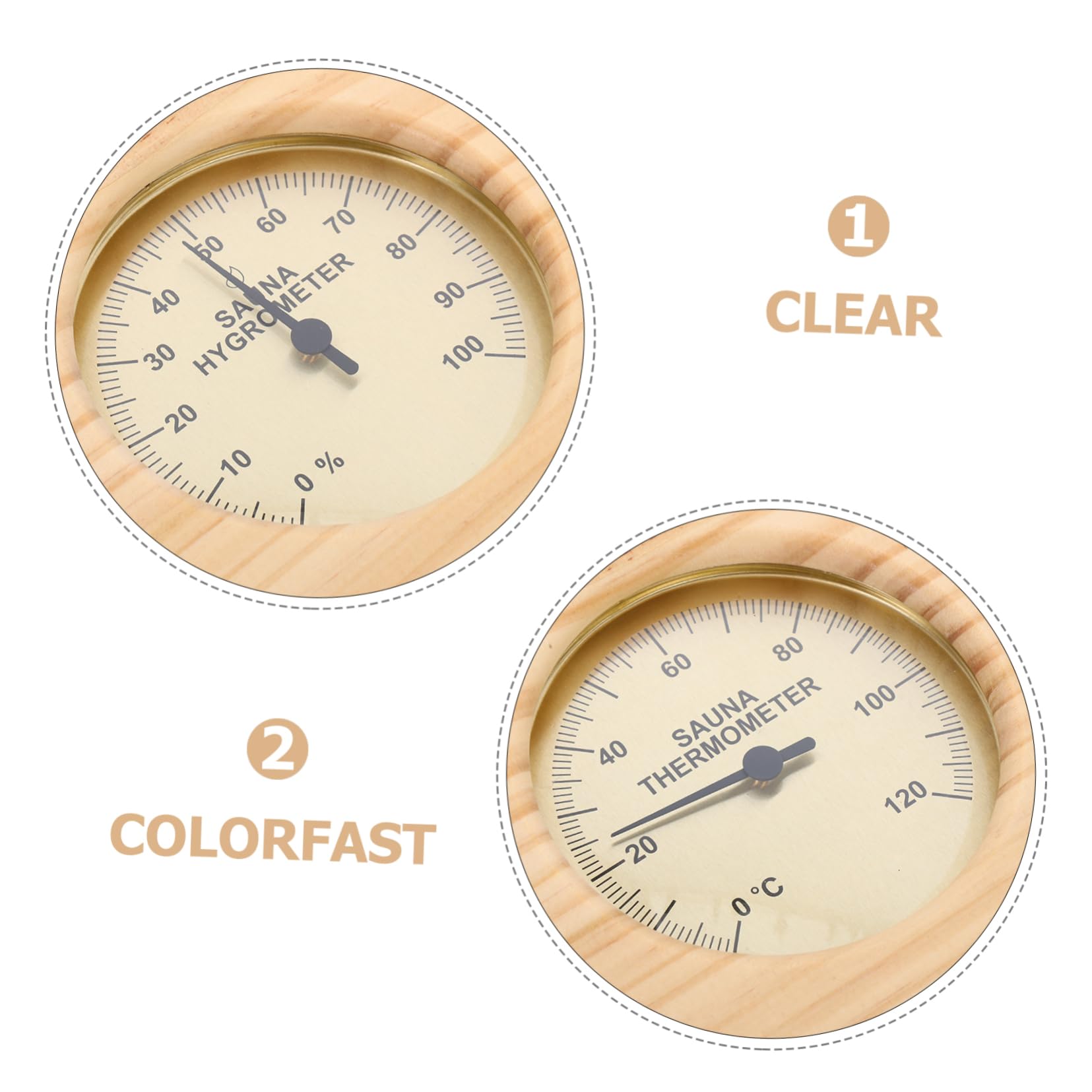 Uonlytech Holz Sauna Thermometer und Hygrometer für Wandmontage