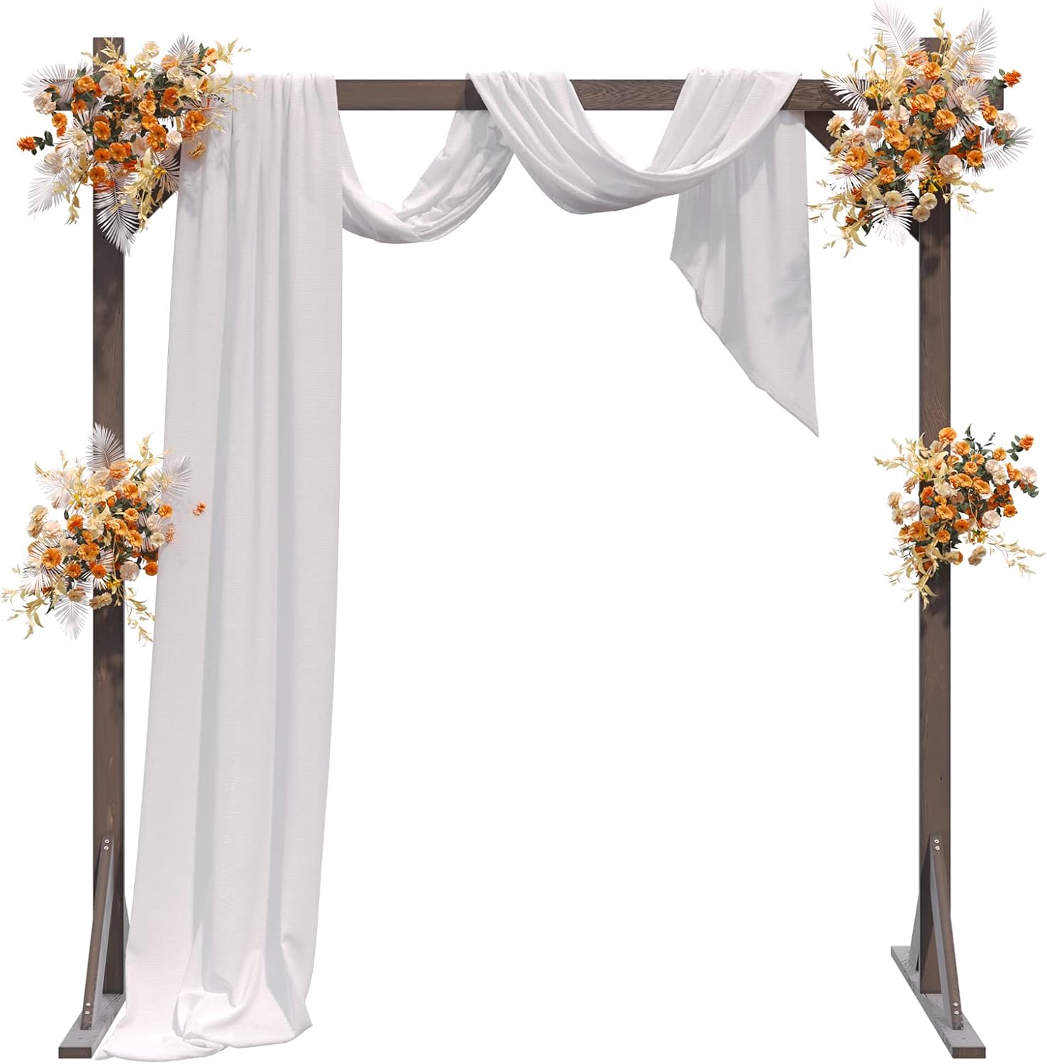 7.4FT Wooden Wedding Arch, Wedding Arbor Backdrop Stand