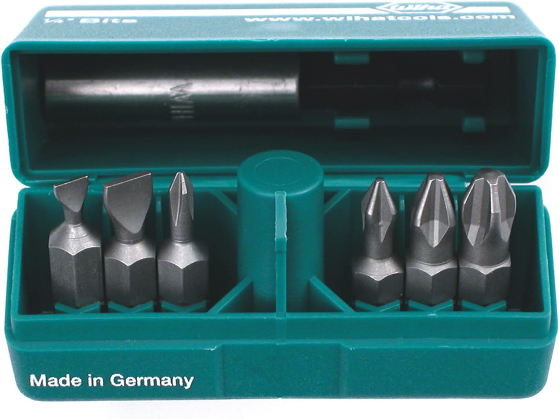 WIHA 71198 PokitPak Slotted and Phillips Titanium Coated Insert Bits in Molded Case