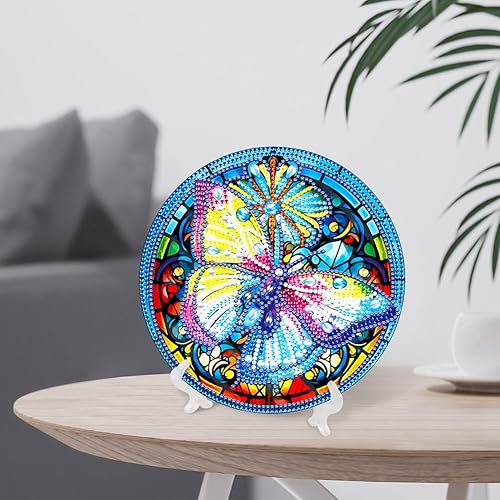 Miniatura 8 de Orgone Pintura de diamante de libélula 5D, adornos de escritorio, decoración de mesa de arte de diamantes por números, mosaico, manualidades, hogar,