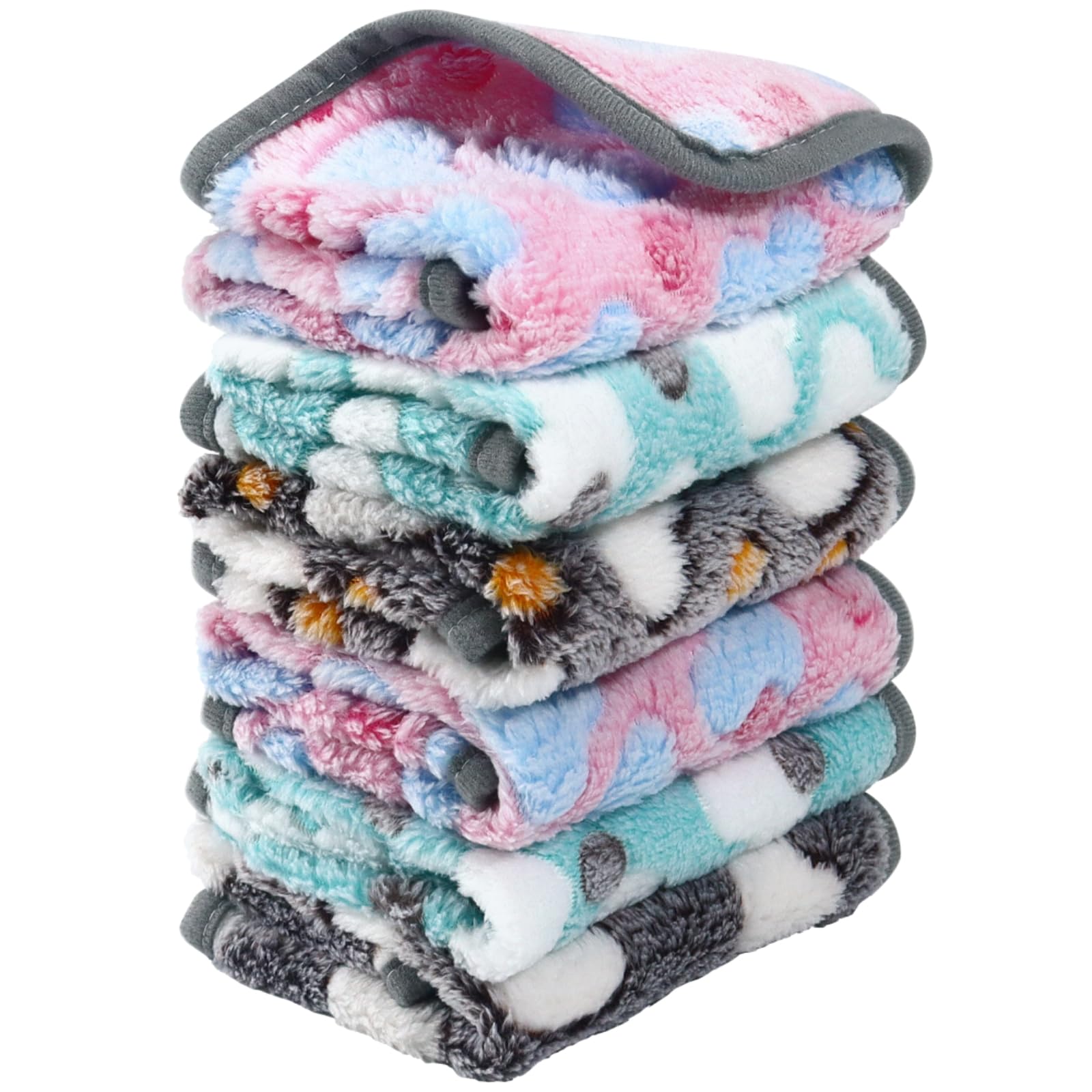 Lot de 6 couvertures pour cochons d'Inde réutilisables - En polaire - Pour petits animaux - Absorbant - Lavables - Pour hamsters, furets, hérissons et
