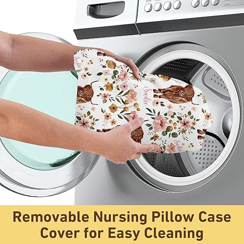 Miniatura 4 de Funda de almohada de lactancia para bebé, fundas suaves de lactancia con nombre personalizado, funda de almohada de lactancia materna para