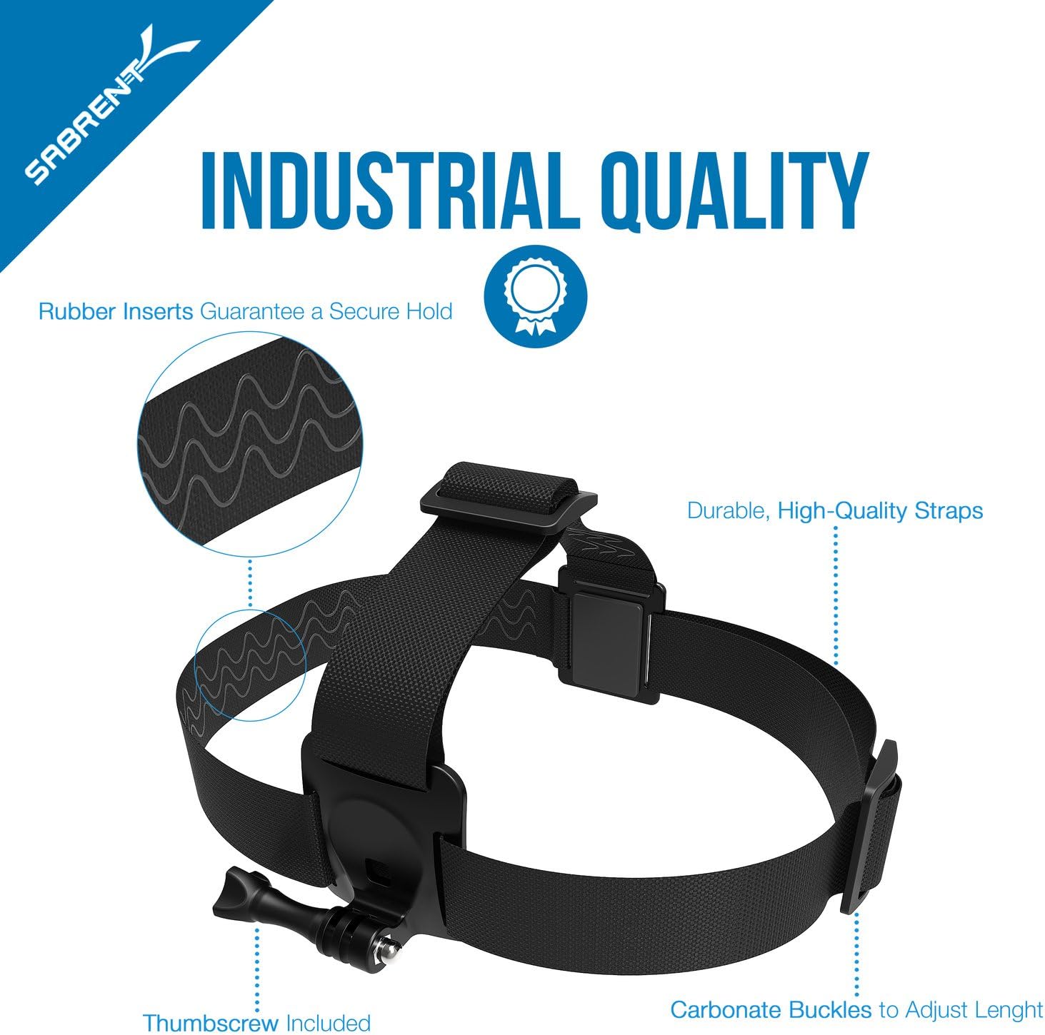 SABRENT GoPro Head Strap Camera Mount [Compatible with All GoPro Cameras] (GP-HDST)