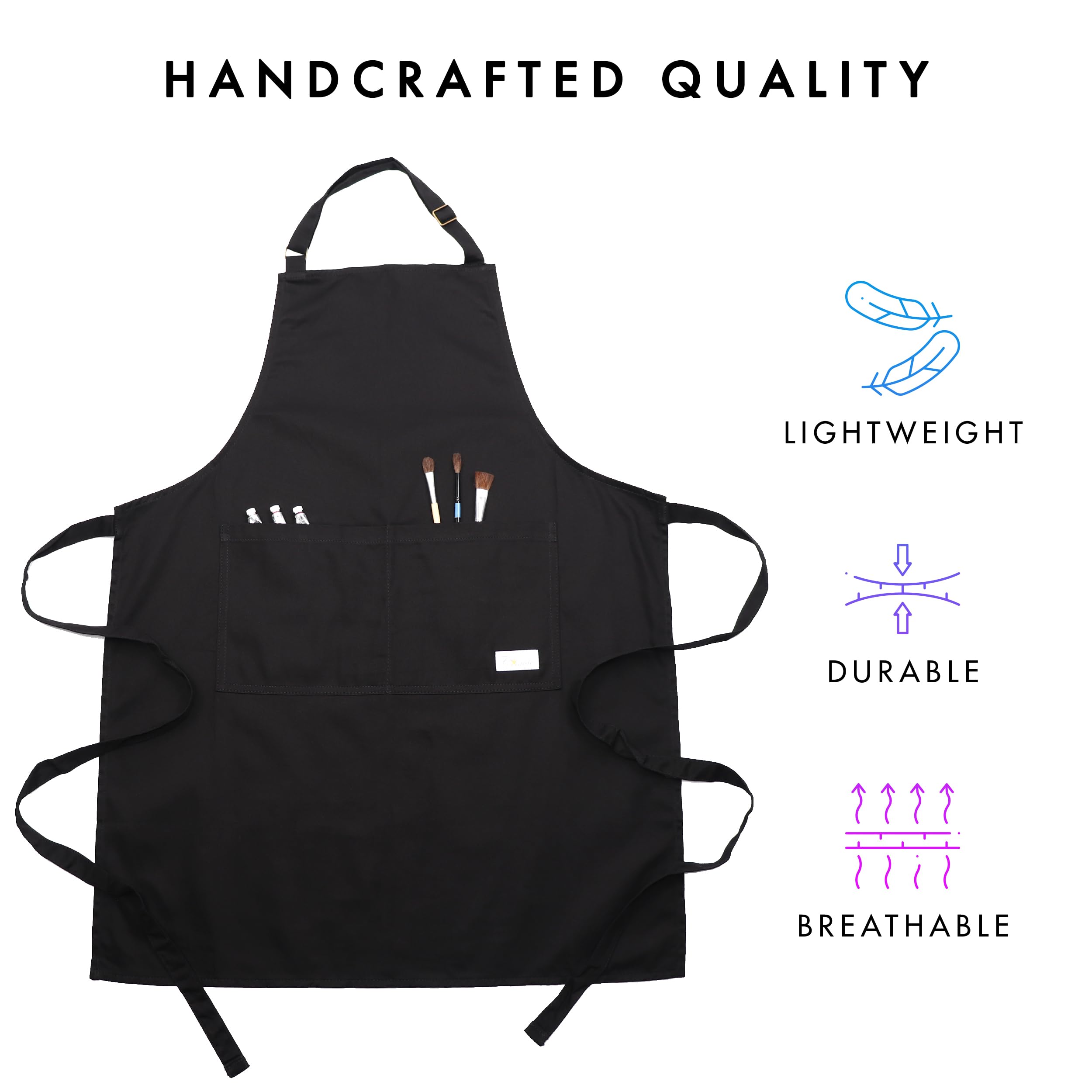 Cosmic Aprons - Delantal profesional para manualidades y chef con bolsillos, delantal de 86 x 66 cm para cocina, cocina, parrilla, artista