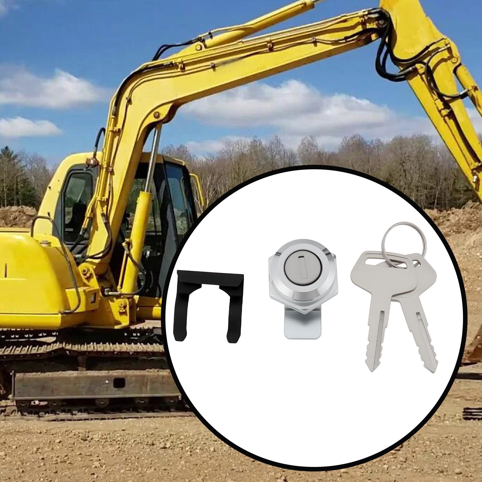 The Lord of the Tools Door Lock Cylinder with Key Compatible with Komatsu 60 70 110 120 130 210 220 240 300 - Image 3