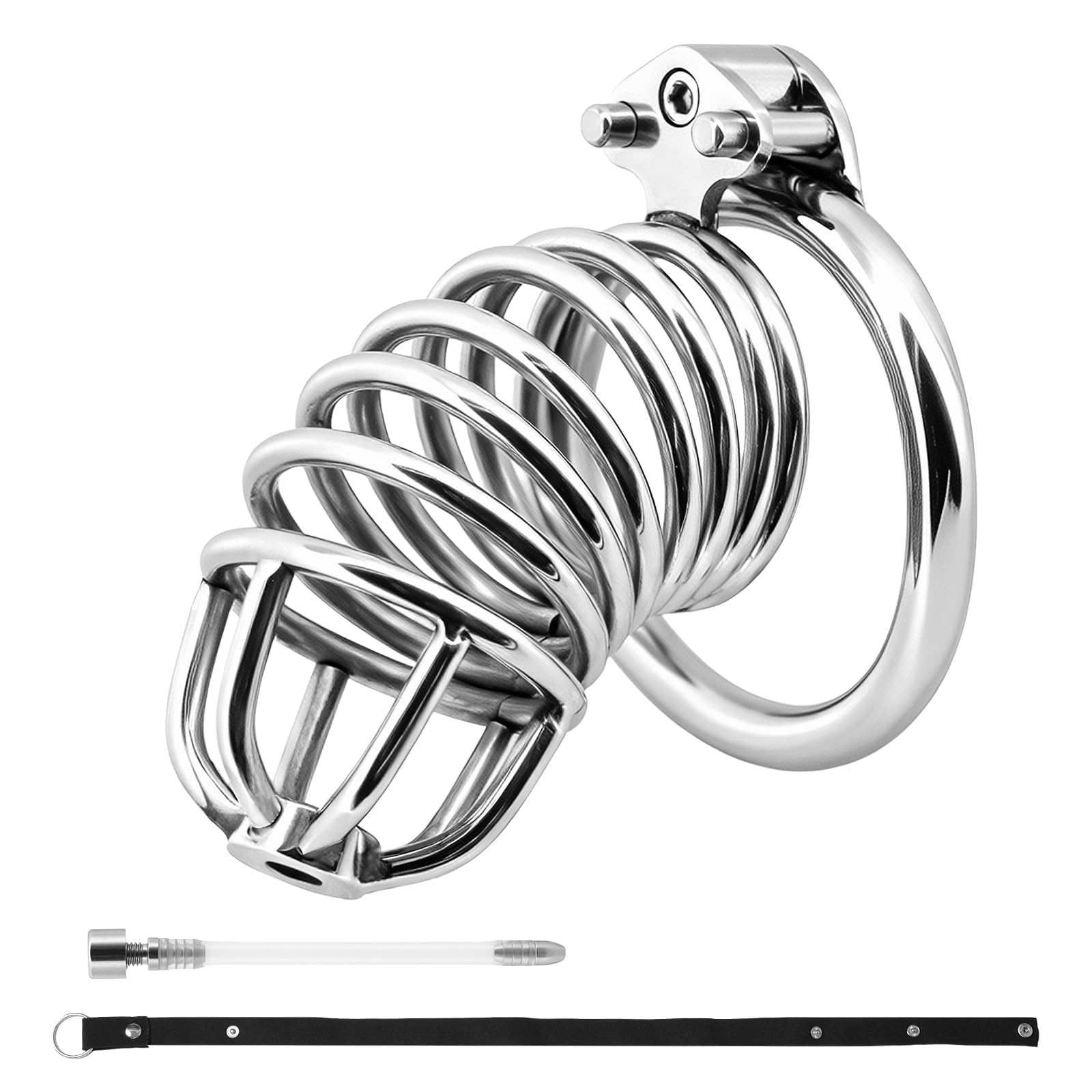Metal Chastity Cage, 2IN1 Male Chastity Device Adult Toy for Men, 2.16in 55mm