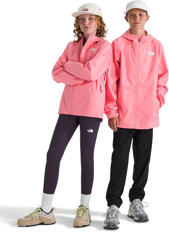 campera impermeable con cremallera para niños | Abrigo impermeable transpirable, puños elásticos, bolsillos con cremallera, repelente al agua