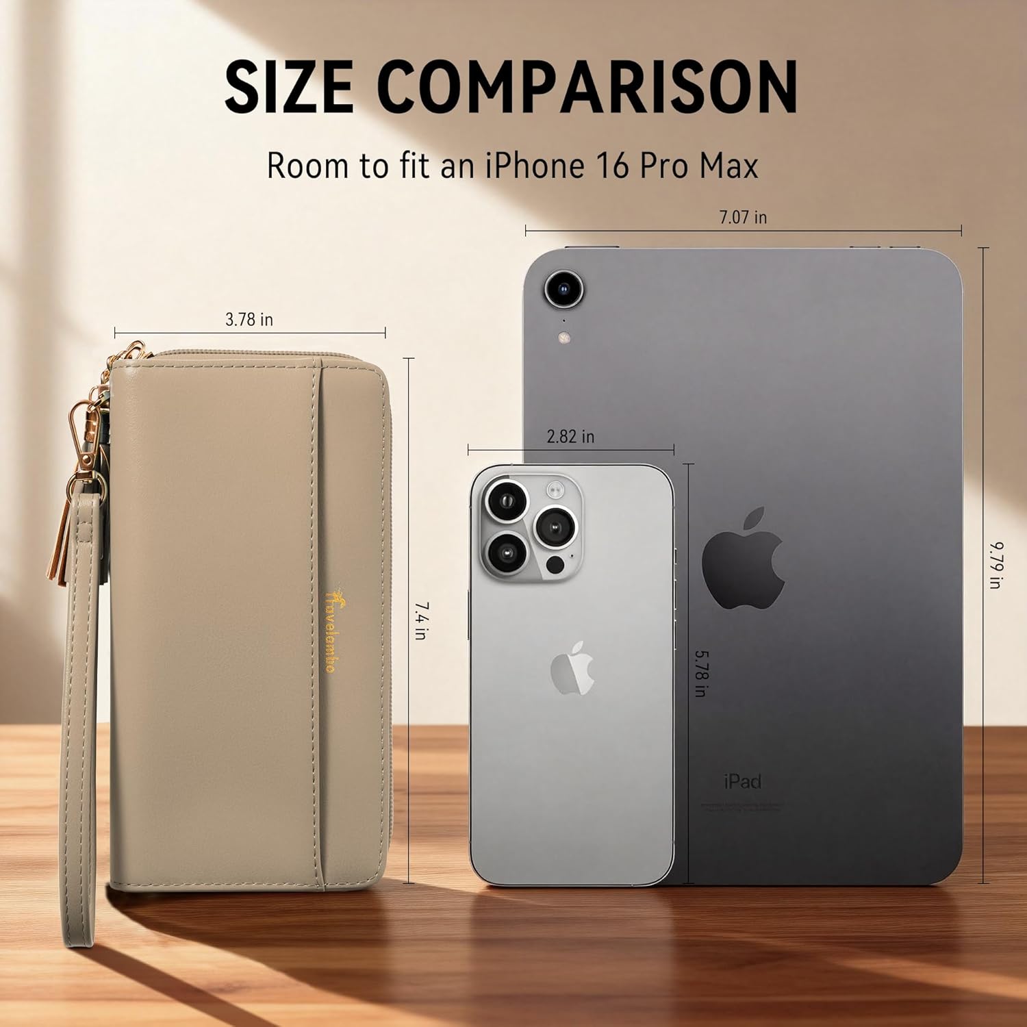 Travelambo Womens Wallet Tassel Bifold Ladies Cluth Wristlet Wrist strap Long Purse - Image 4