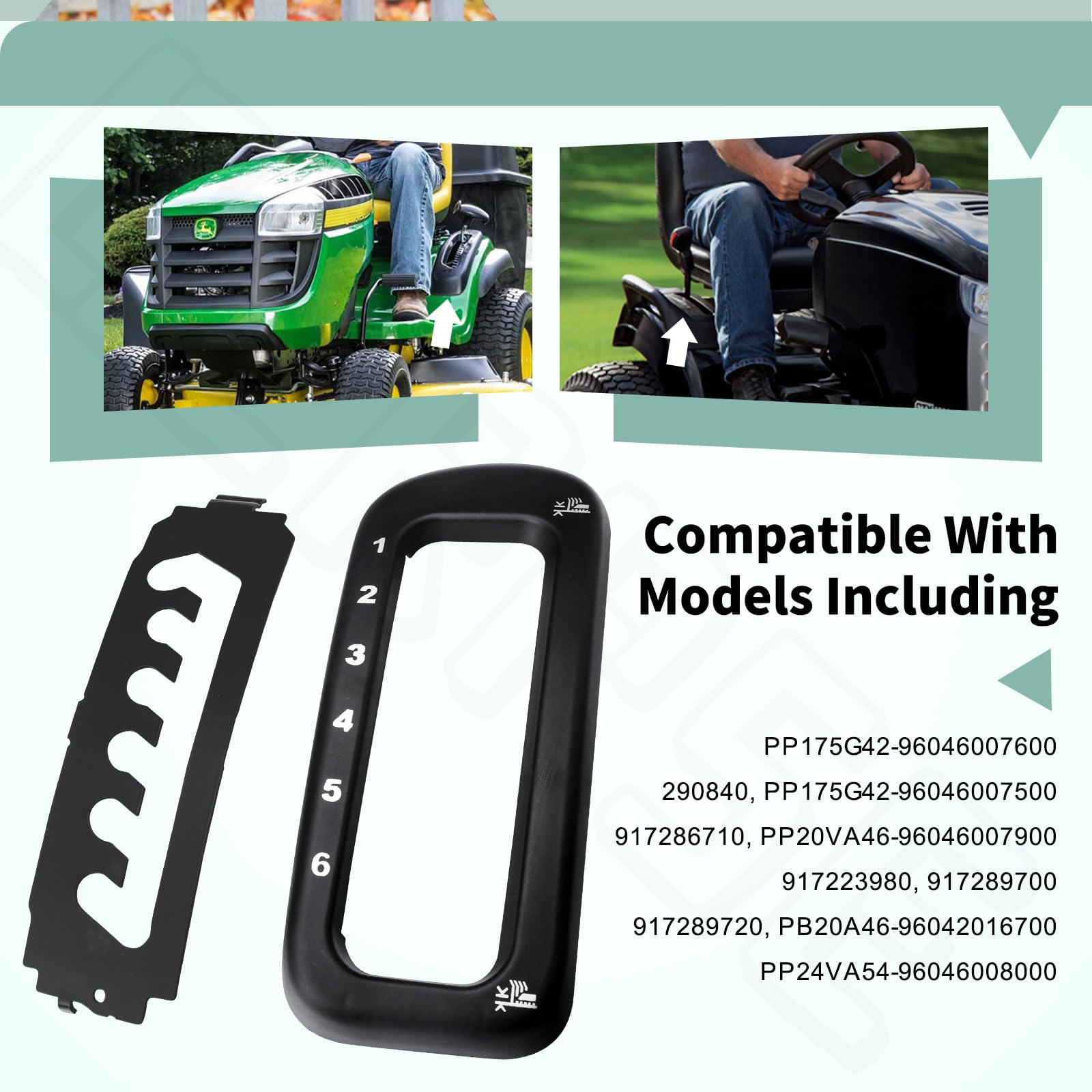 583351401 - Cubierta de consola de altura / cubierta de tractor de césped, inserto de consola de elevación compatible con Craftsman Husqvarna Poulan Pro cubierta de cortacésped, sustituye a