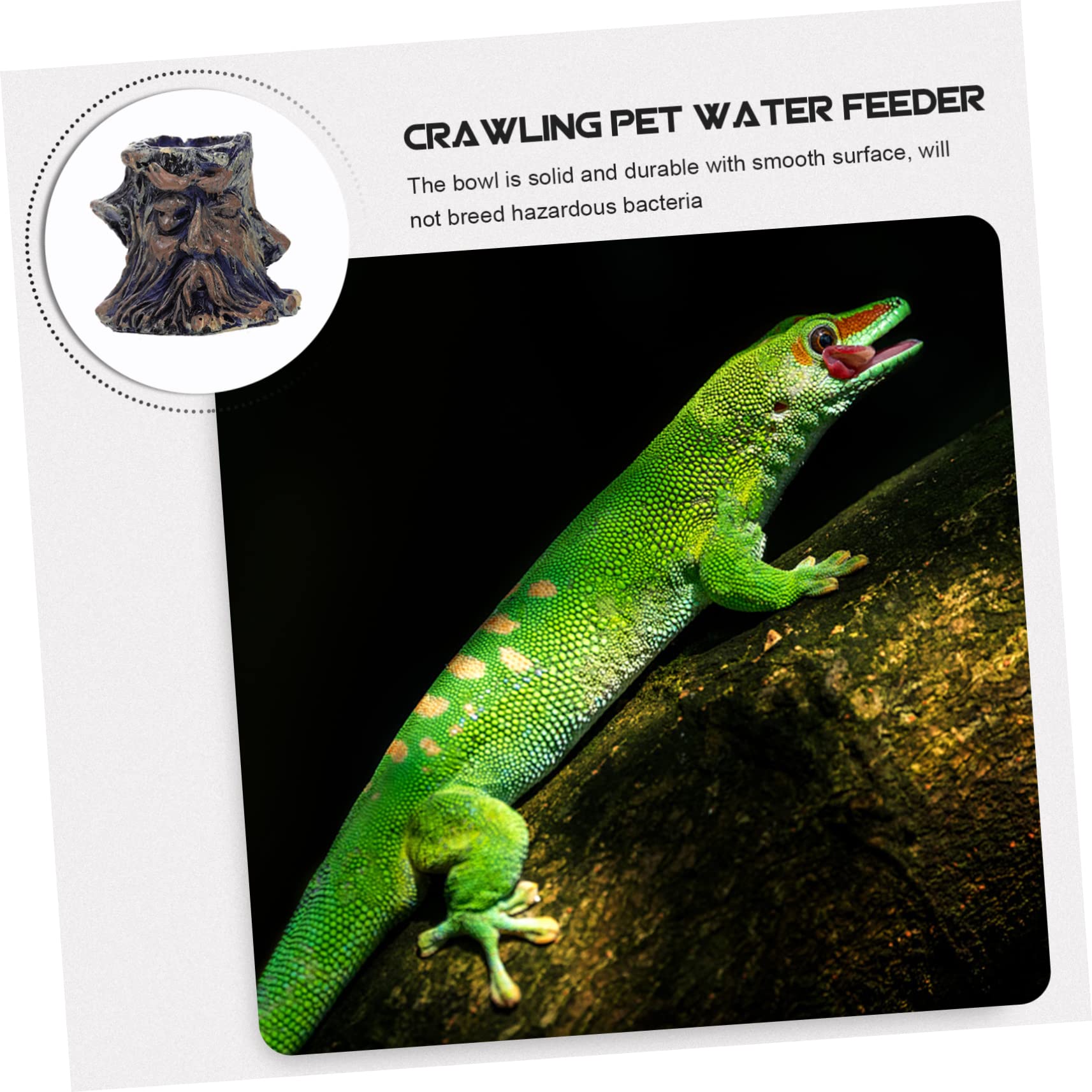 Mikikit 4pcs Resin Reptile Feeding Bowls Durable Snake Water Dishes Crawling Pet Food Holders for Terrarium for Lizards Frogs and Turtles Spill Resistant Design