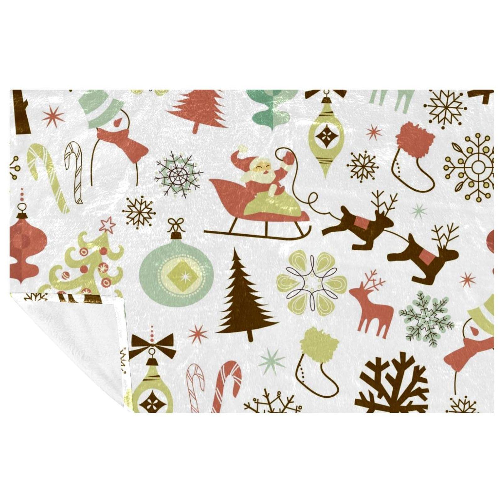 Couverture Noël anti-froid plaid chaud et léger 150x100 cm pour le camping et la maison
