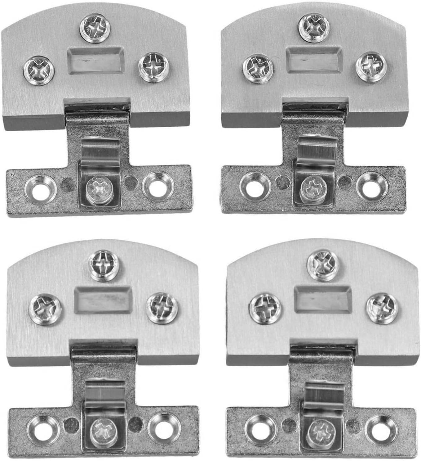 4-Pack Adjustable Glass Hinge Clamps for 5-8mm Thick Glass, Zinc Alloy Inset Door Hardware for Shower Cabinets and Cupboards