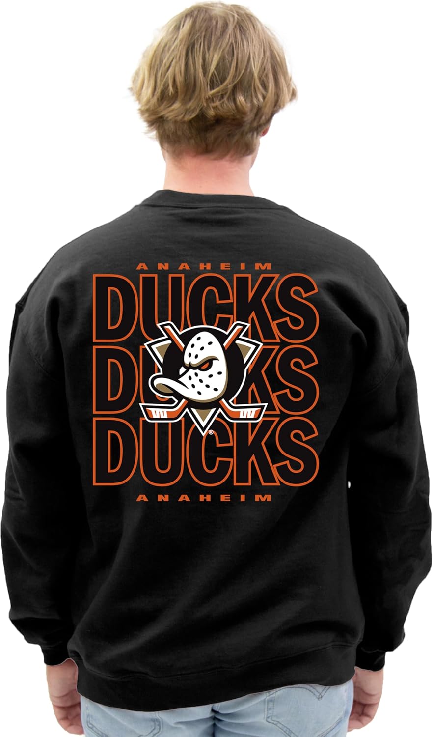 Blue 84 NHL Officially Licensed Crewneck Sweatshirt Front/Back Curl Team Color - Image 5