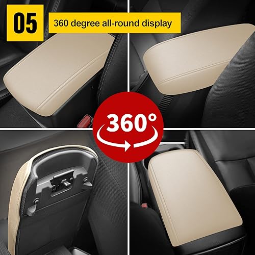Vista 6 de AOMSAZTO Funda de consola central Honda Civic 2013 2012 para Honda Civic 2014, accesorios interiores para Honda Civic 2015, color beige