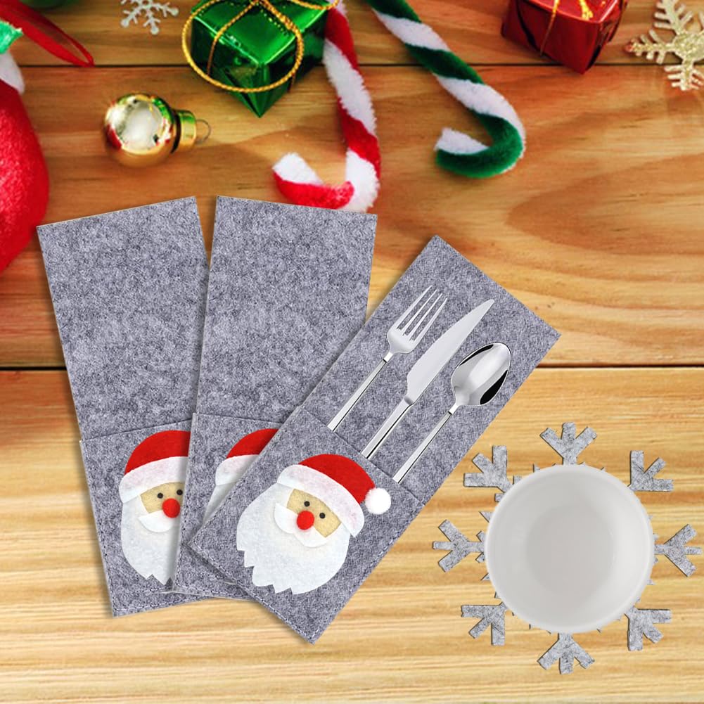 Agctrler 4 Stück Besteckhalter Weihnachten Filz Mi Produktbild-Vorschau 2