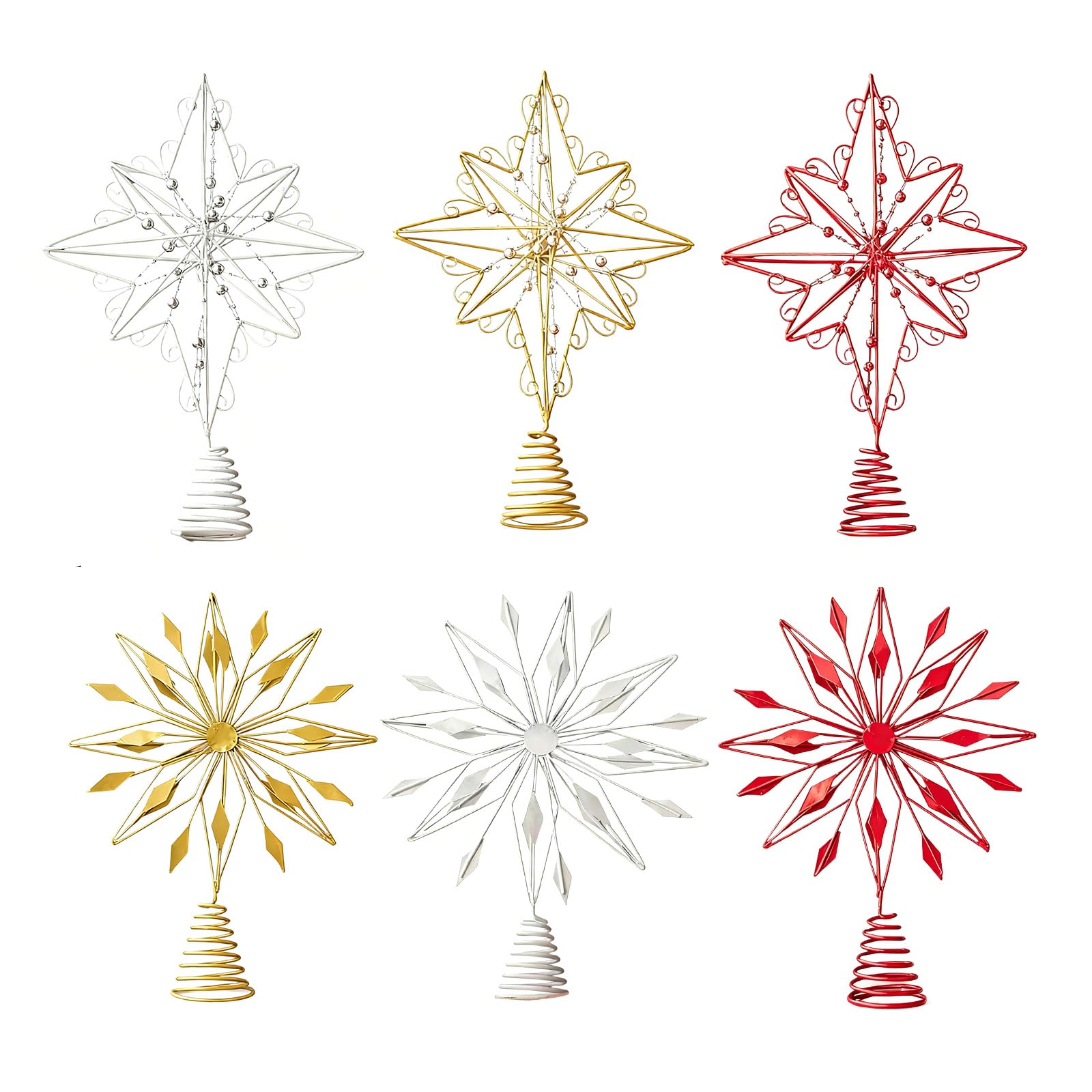 Decoración de metal para árbol de Navidad en forma de estrella, adorno irregular para fiestas, decoración para interiores y exteriores
