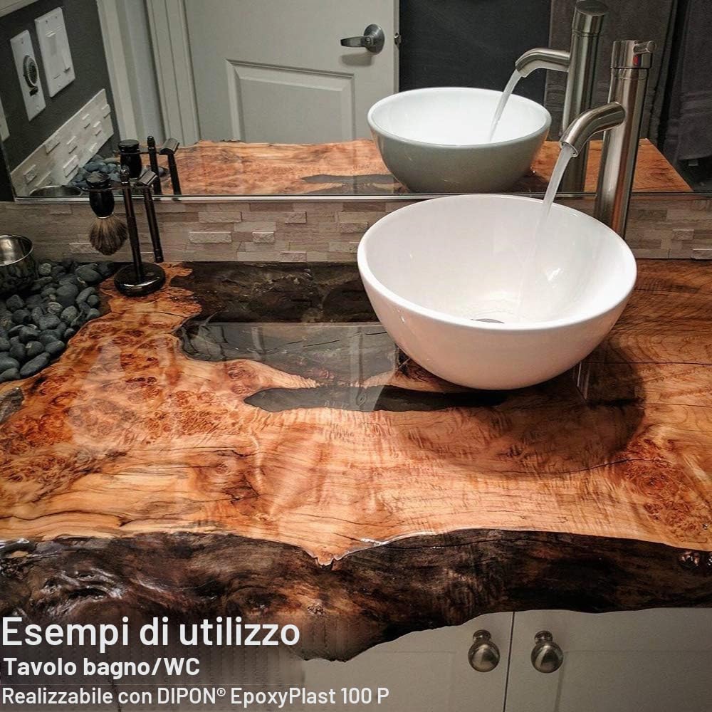 10,5 kg di resina epossidica trasparente per laminazione di vetro, vetroresina, pavimento, terra, acquario, cemento, stampi UV stabile