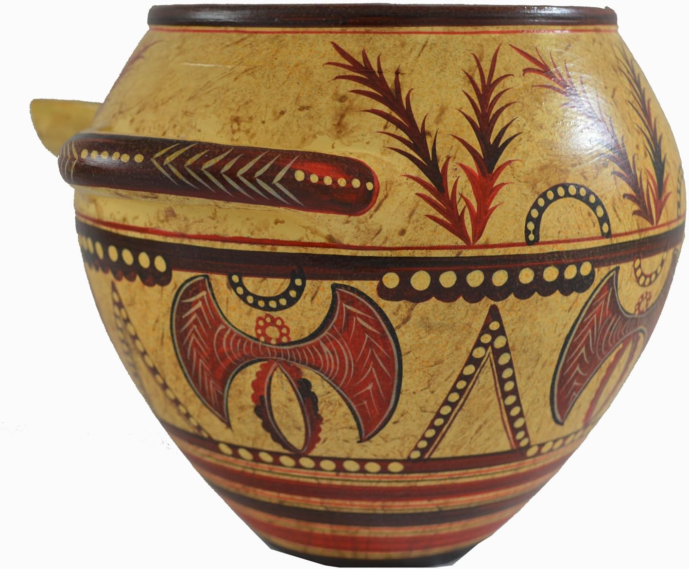 Estia Creations Minoan Pottery Amphora Vase - Labrys Double Axe Design - Ancient Crete Greece