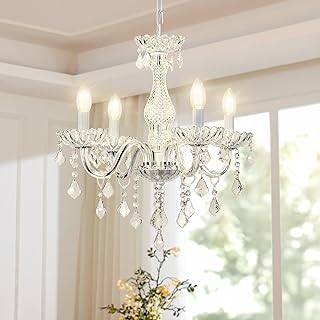 Farmhouse Crystal Chandelier for Dining Room Lighting Fixtures Hanging,W...
