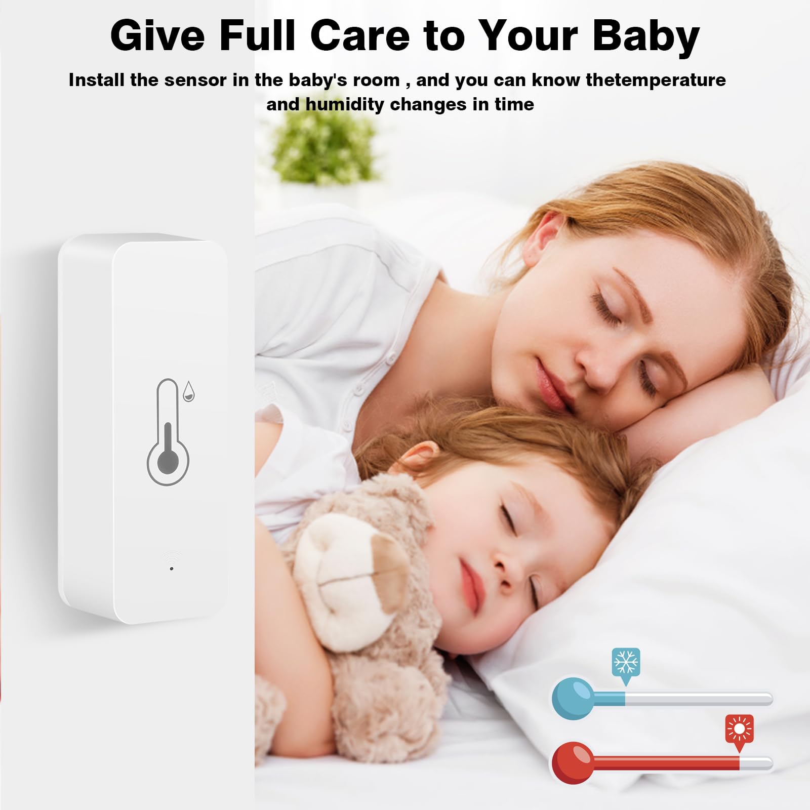 4 pezzi Termometro Wi-Fi Igrometro Tuya Smart Sensore di temperatura con APP Igrometro da interno Supporto Alexa.