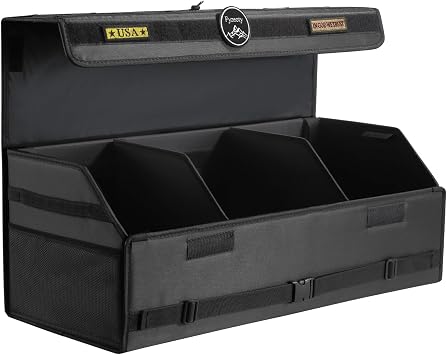 Fyzeoty Car Trunk Organizer for SUV and Sedan, Tactical Black, 29.5 in