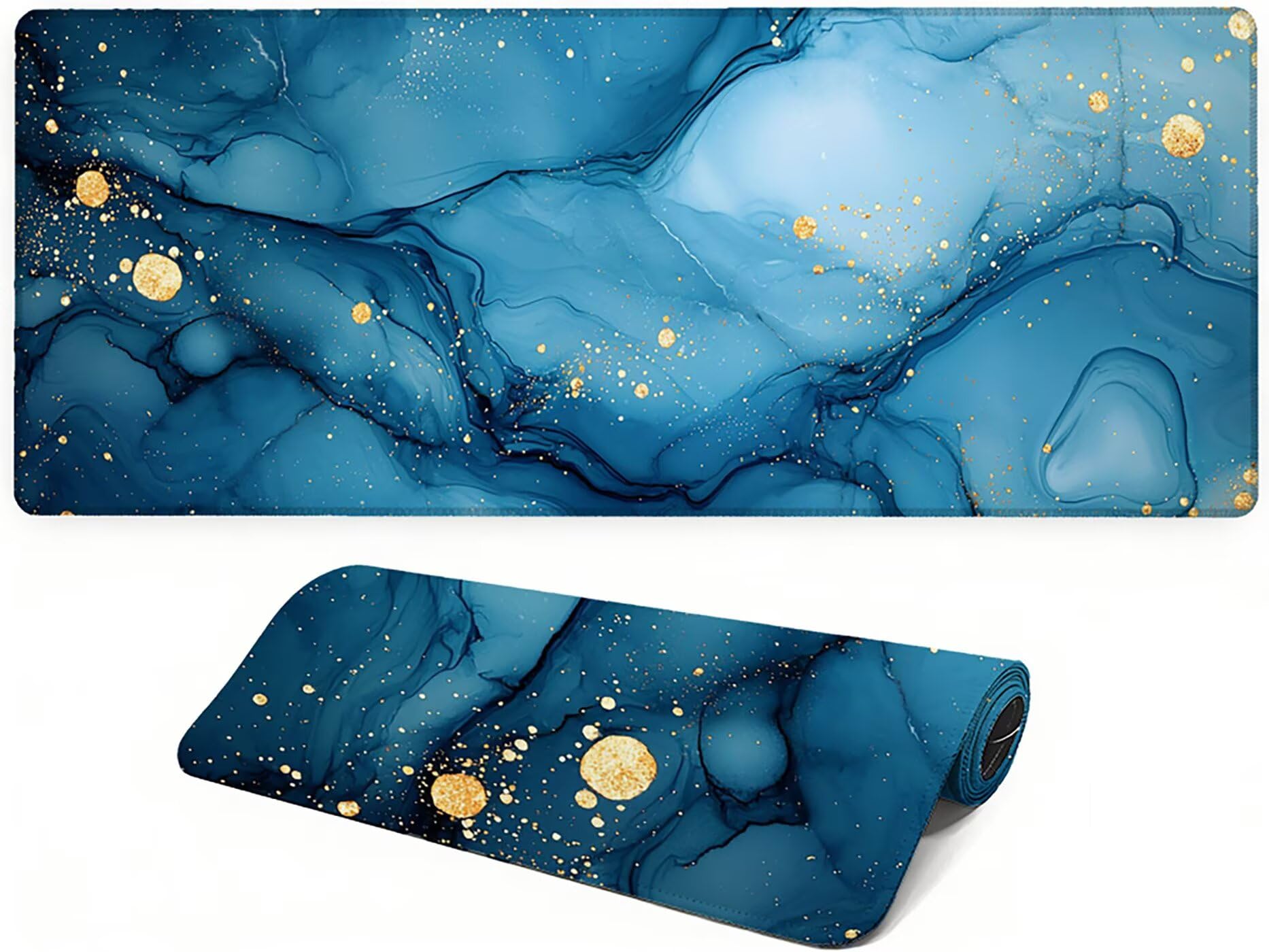 Lpfieonn Einfach Großes Schreibtischunterlage, XXL Schreibtischunterlagen, Blau XXL Wasserdicht Gaming Mousepad mit Vernähter Rand und Rutschfeste Gummibasis, für Laptop/Hause/Büro 120x60cm PF-3749