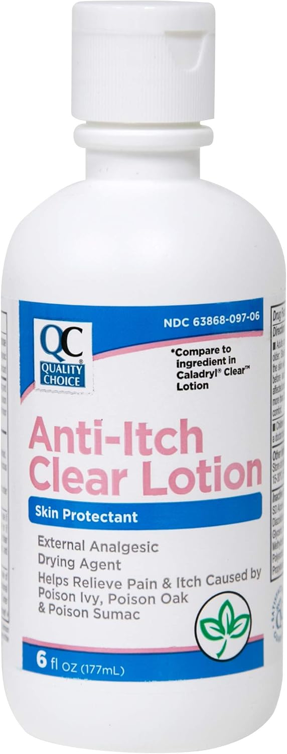 Quality Choice Anti-Itch Clear Lotion for Poison Ivy and Oak 6 Ounce Each (6)