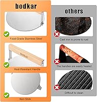 Vista 9 de Stainless Steel Burger Press, 6 inch Round Burger Smasher Round Hamburger Press with Wood Handle, Grill Press Meat Flattener Tool for Flat Top