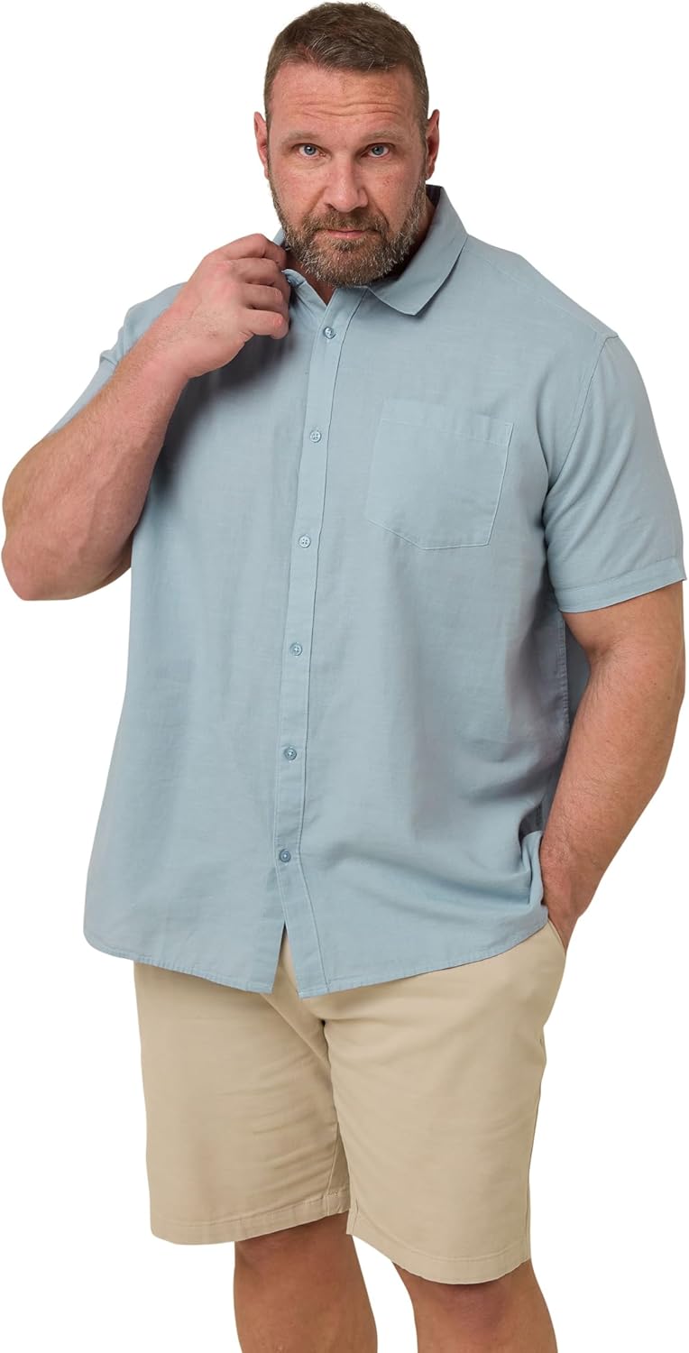 BadRhino Big & Tall Mens Linen Shirt White