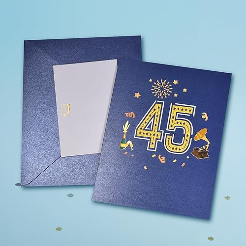 Miniatura 6 de Magic Ants Tarjeta de cumpleaños número 45 y aniversario, tarjeta de feliz cumpleaños 45 para mujeres, hombres, esposa, marido, mamá, papá, ella,