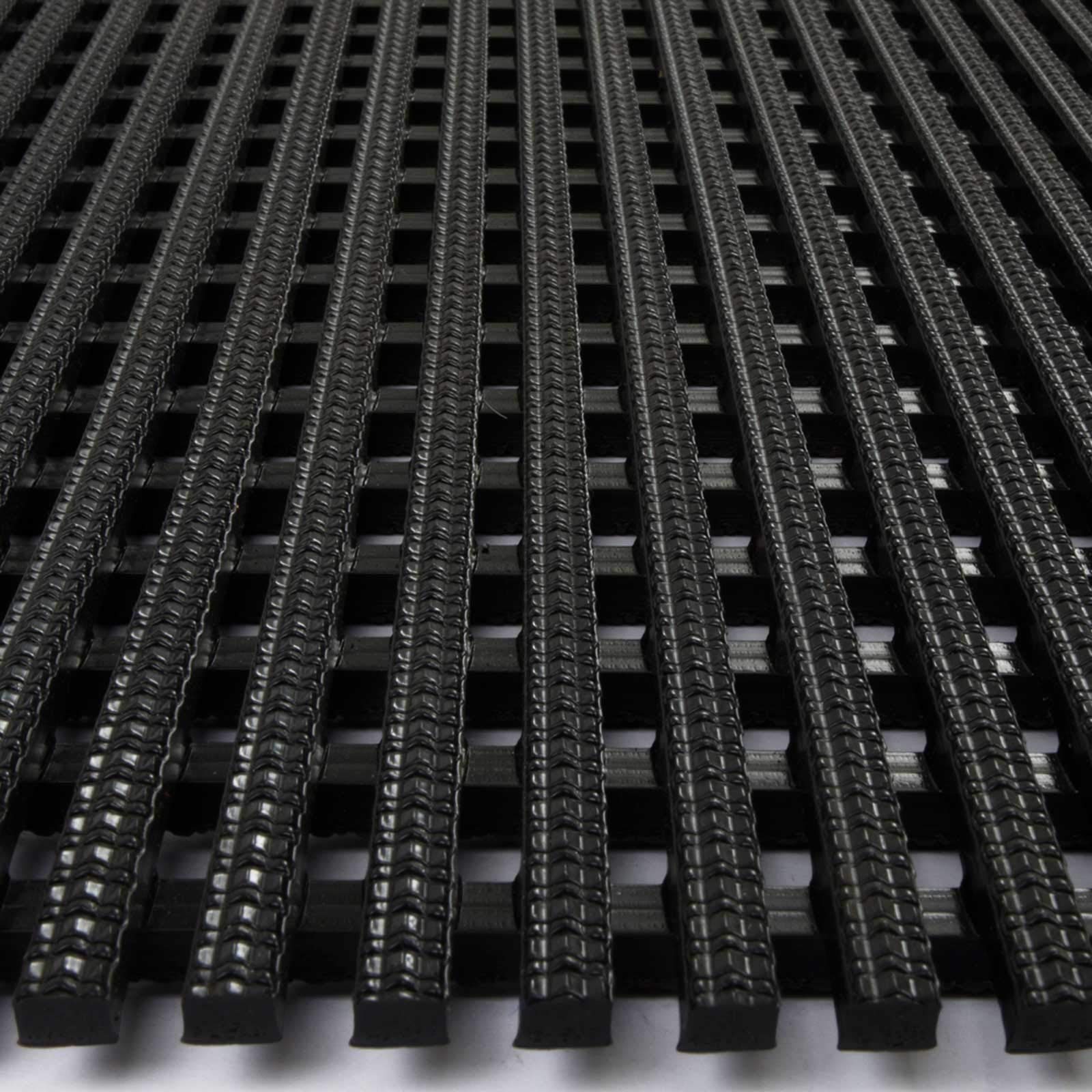 Tapis antidérapant multi-grip | Tapis de travail | Antidérapant & ménage les articulations | Tapis de sol en PVC avec effet de drainage | Plusieurs couleurs et tailles (120 x 100 cm, noir)