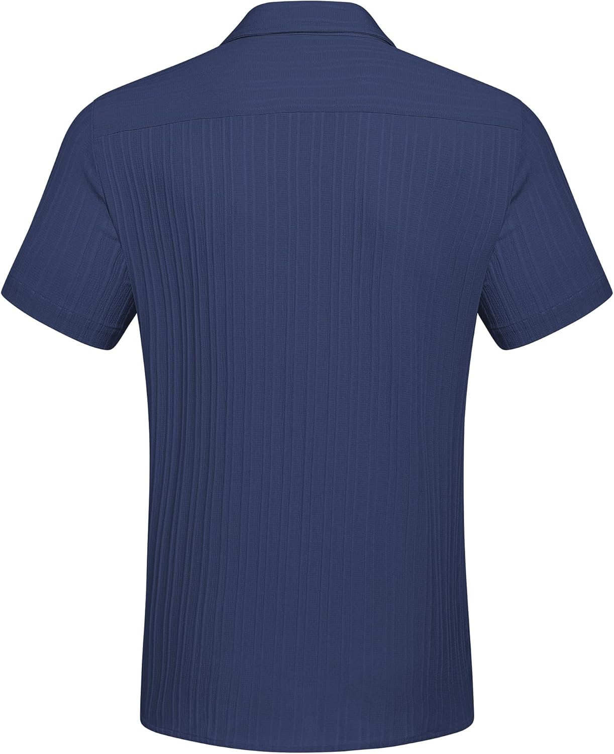 COOFANDY Men's Casual Button Down Shirts Short Sleeve Textured Summer Beach Shirt with Pocket - Image 6