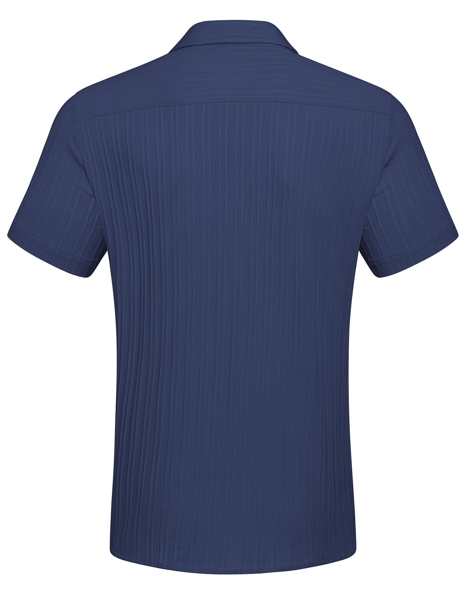 COOFANDY Chemise décontractée boutonnée à manches courtes pour homme, chemise de plage d'été texturée avec poche