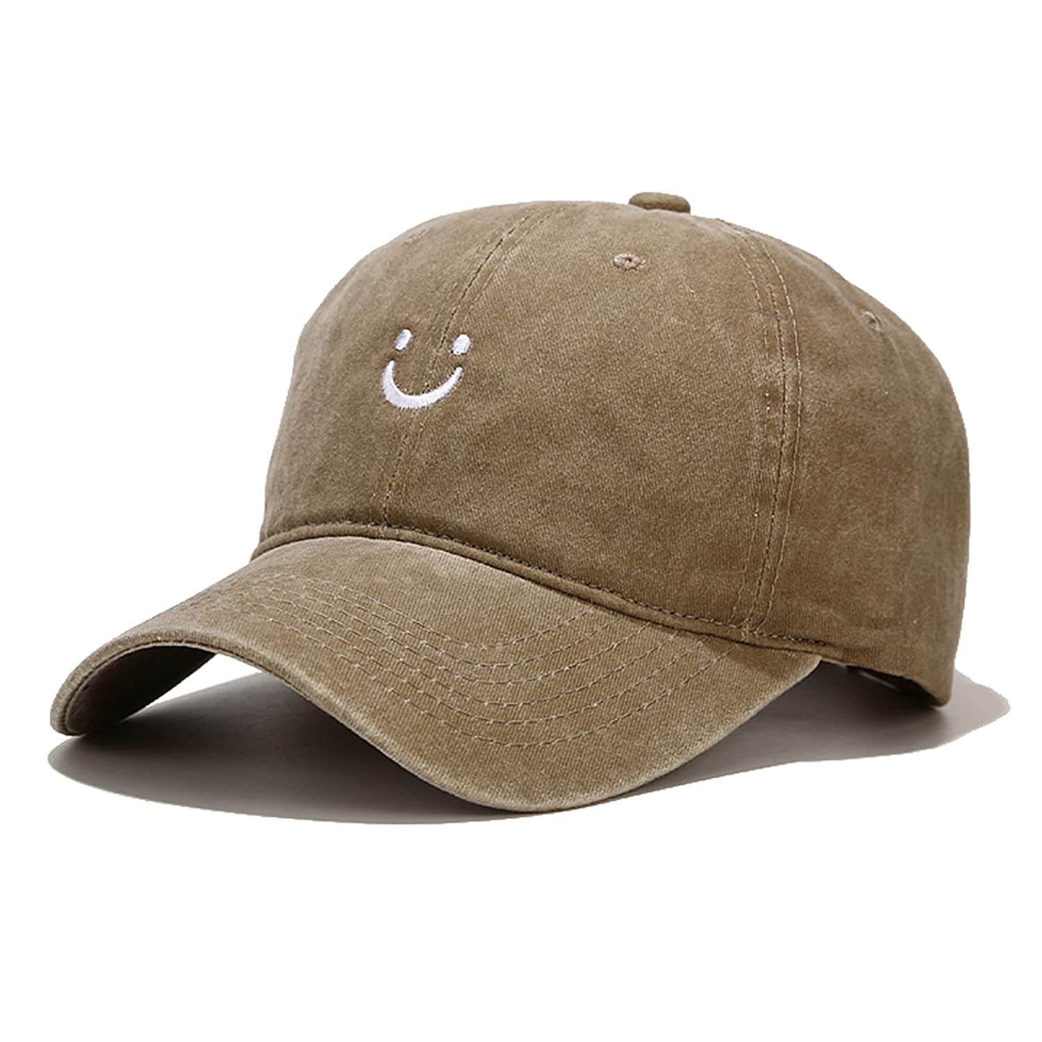 Casquette baseball beige vintage coton non structuré ajustable style décontracté rétro