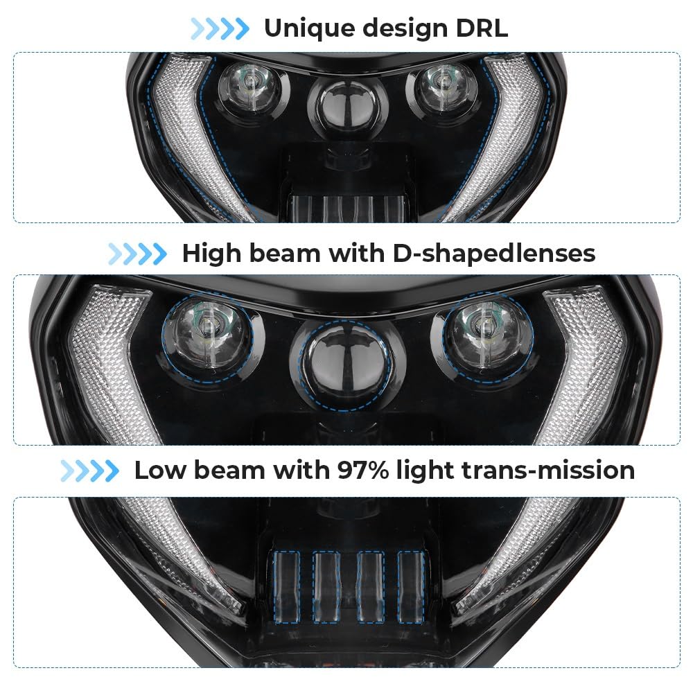 Dirt Bike przednie światła Pasuje do MT 07 MT-07 2018 2019 MT 09 MT-09 14-16 MT09 MT07 reflektor reflektor motocyklowy DRL LED montaż reflektora Dziennej Dla