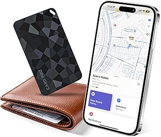 [2026 MFi Certified] Wallet Tracker Card for Apple Find My (iOS Only), Rechargeable Slim Card Finder for Wallets, Luggage & Passports, Thinnest Waterproof Item Tracker for Purse, …
