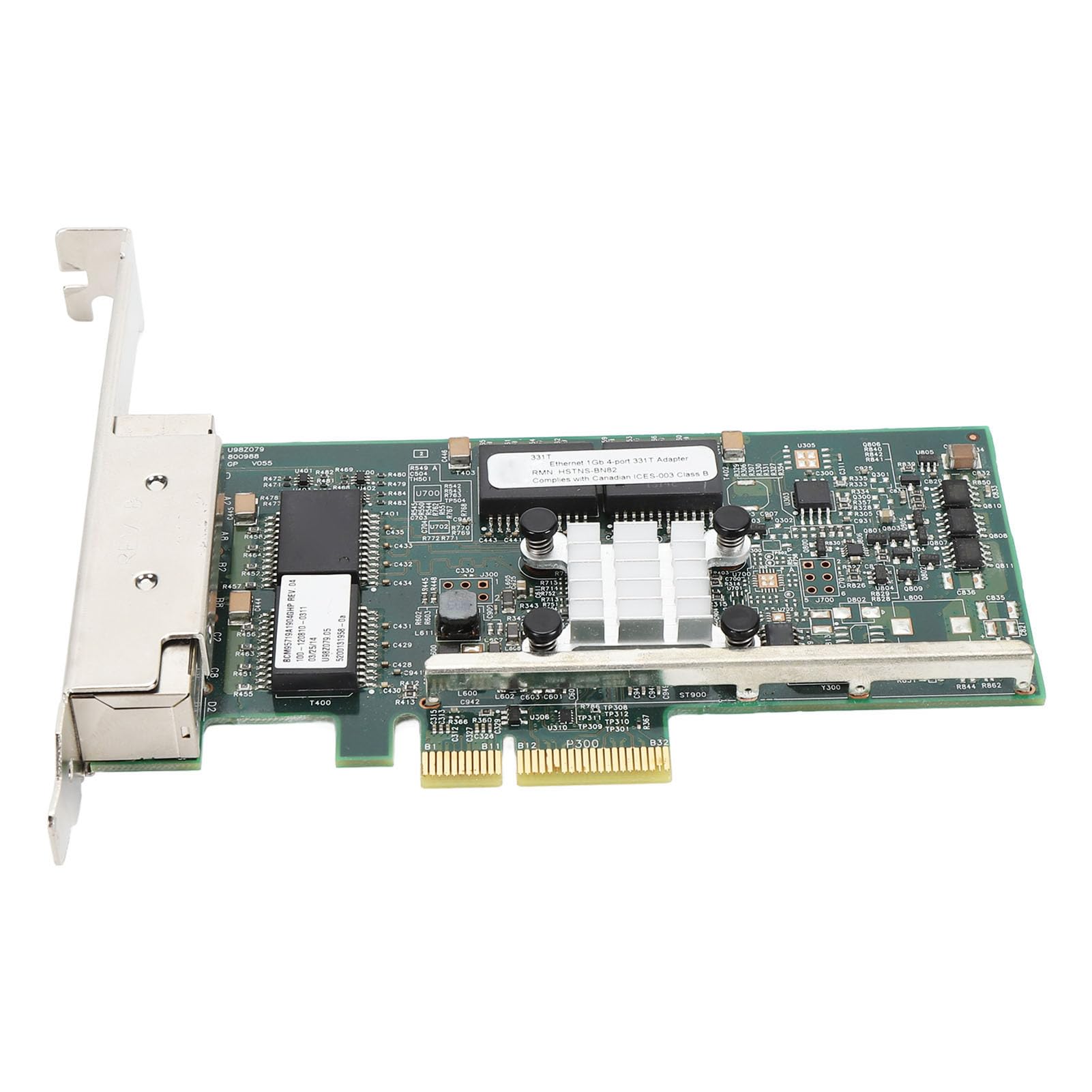 Karta Adaptera Serwera Sieciowego PCI Express Gigabit, Adapter Gigabit Desktop do Układu BCM95719, 4-portowy Adapter PCIe Ethernet 10 100 1000Mbps do Komputera PC