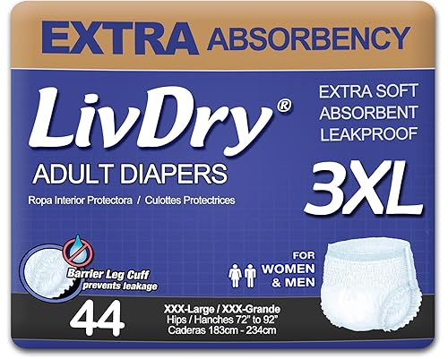 LivDry Adult Incontinence Underwear, Extra Absorbency Adult Diapers, Leak Protection